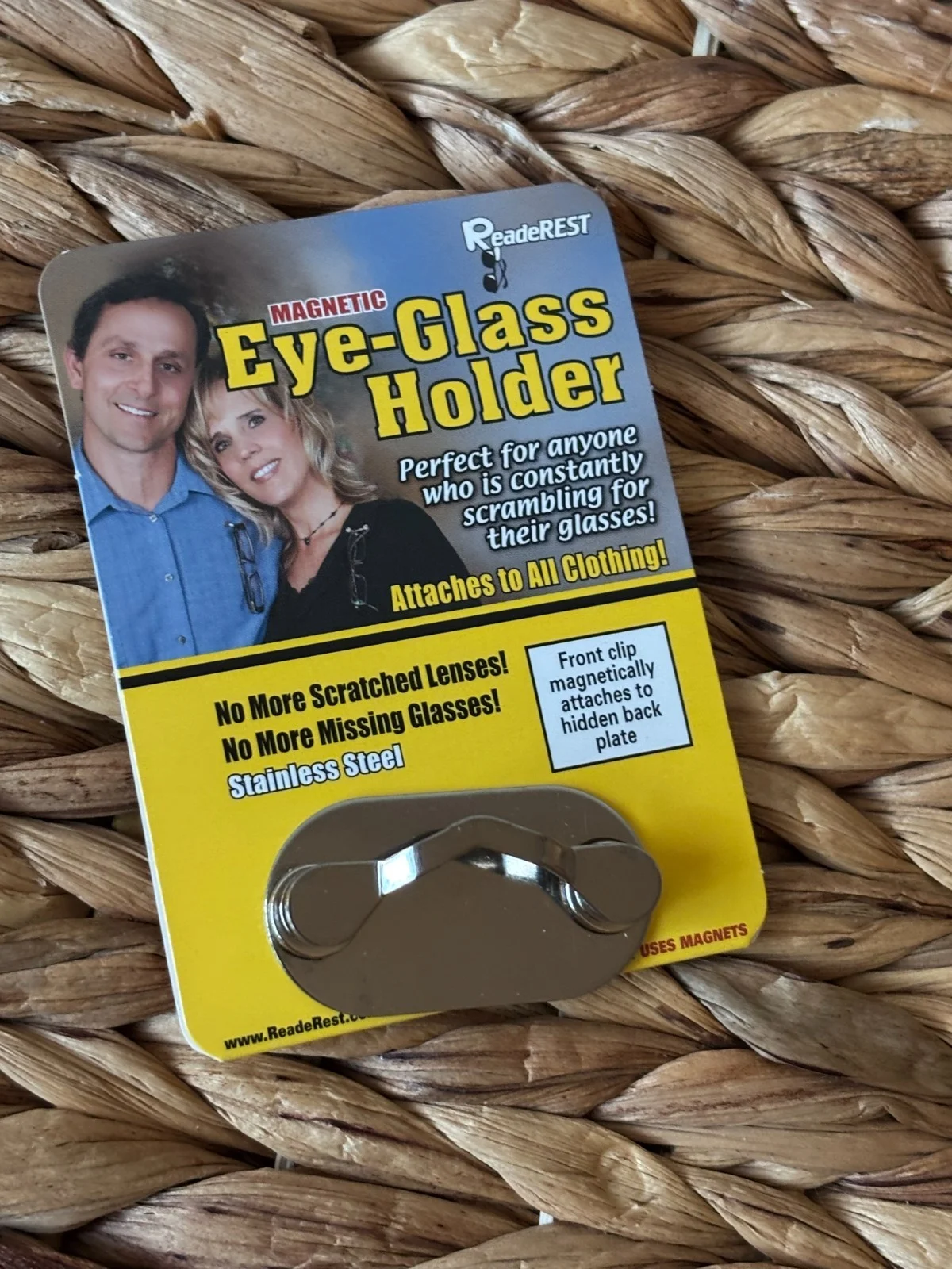 2pc ReadeRest Magnetic Eyeglass Holder Accessory New 2 Stainless/Silver USA Made 4