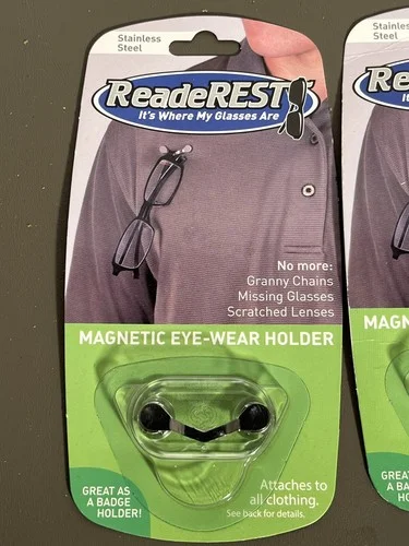 3X Readerest Magnetic Eye-Wear Holder ( Stainless Steel ) MADE IN USA New Sealed 2