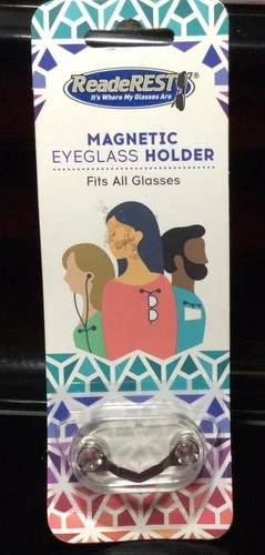 NEW Readerest Magnetic Eye-Wear Holder, Silver (Swarovski Crystals) MADE IN USA 2