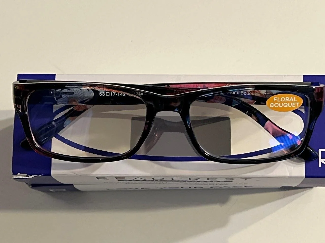 READEREST Blue Light Blocking Reading Glasses Zero Power 0.00 Floral Bouquet New 3