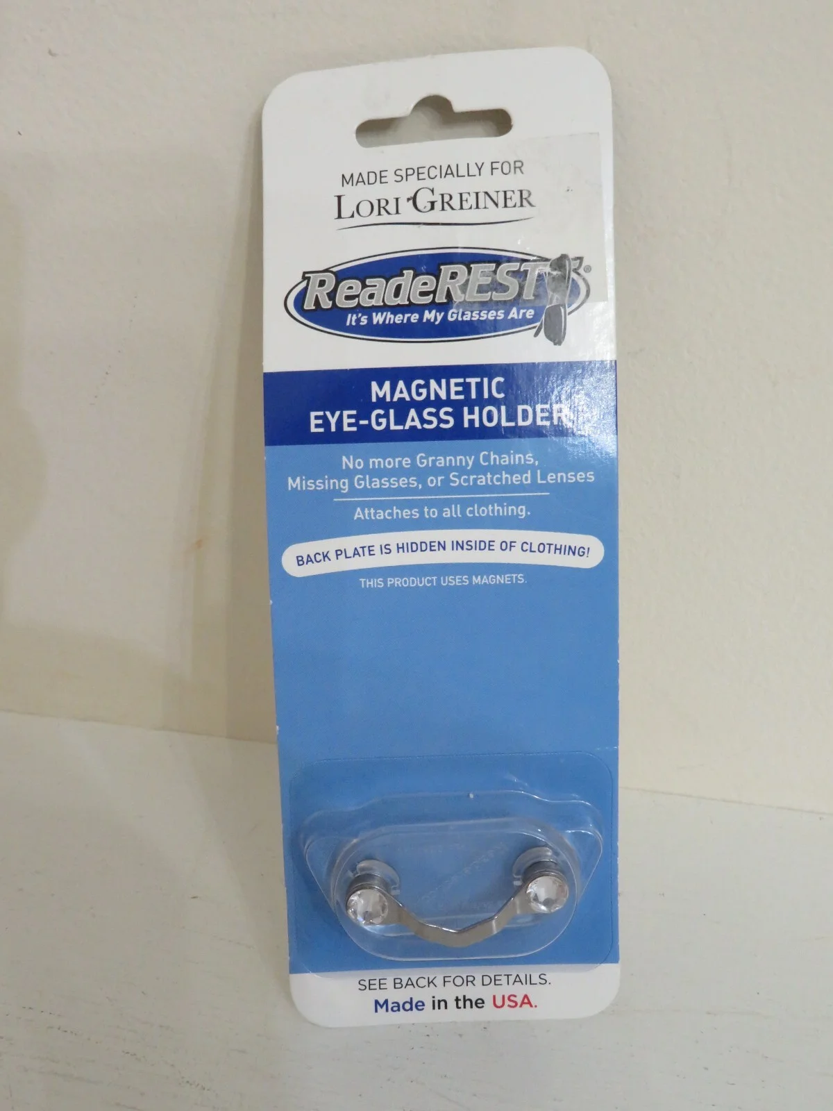 ReadeREST - Classic SILVERTONE Magnetic Eyeglass Holder NEW factory sealed
