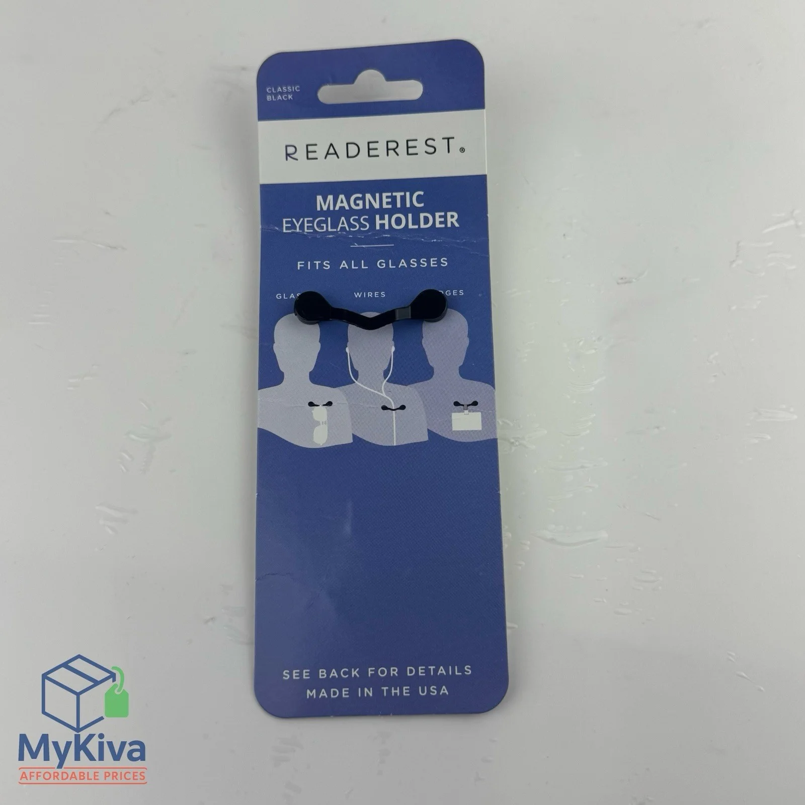 ReadeRest Magnetic Eye Glass Holder Classic Black Fits All Glasses USA T106