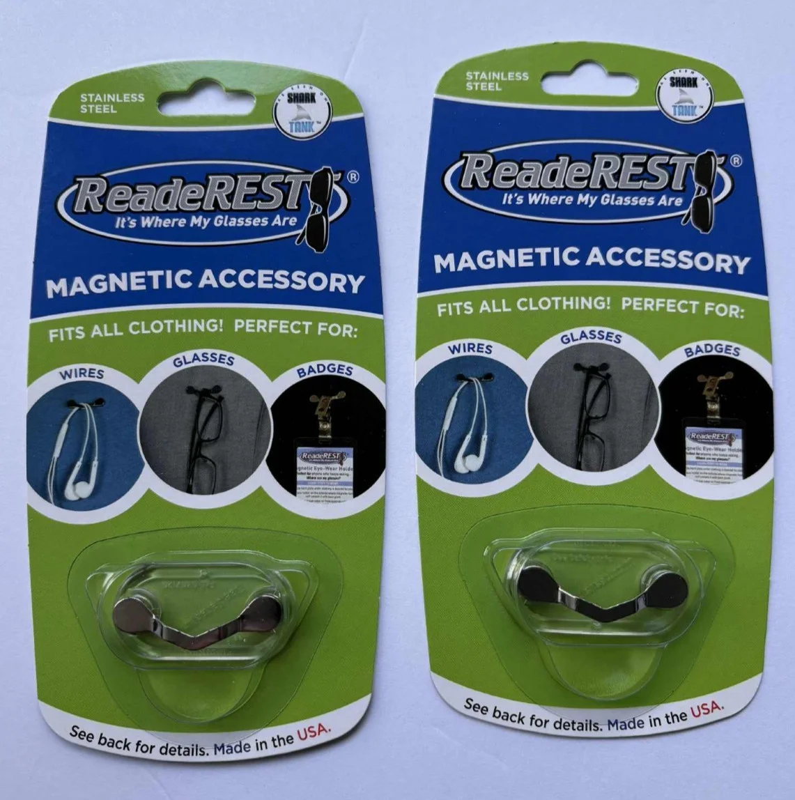 Readerest Magnetic Eye Wear Holder Silver Swarovski Crystals Made in USA 4