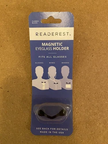 Readerest, Magnetic Eyeglass Holder, Fits All Glasses, Classic Black