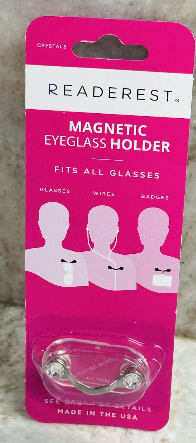 ReadeREST Stainless Steel Crystal Magnetic Holder For Eyeglasses