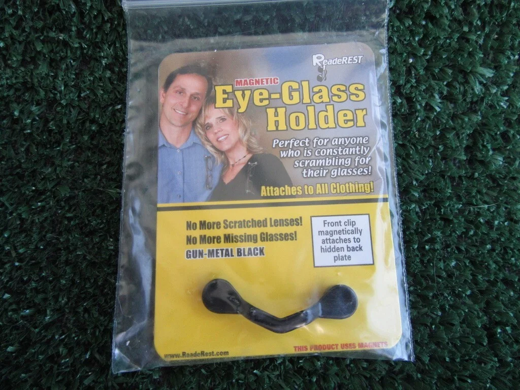 Set of 2 ReadeRest Magnetic Eyeglass Holders Black Swarovski Crystals 4